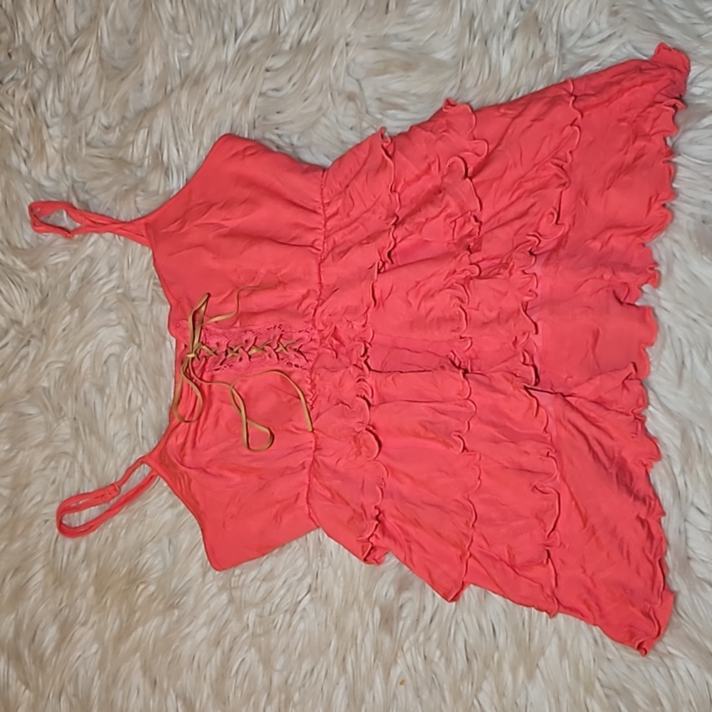 Y2K Hot Pink Ruffle Dots Top